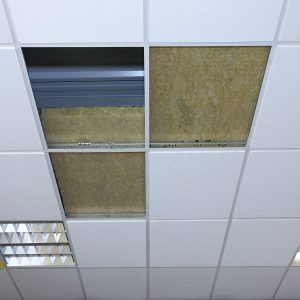Acoustic suspended ceiling / rockwool