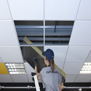 Acoustic suspended ceiling / rockwool / panel